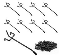 suiwotin 100pcs 4 Inch Pegboard Hooks, Stainless Steel Peg Board Shelving Hook, Garage Pegboard Tool Organizer for 1/4", 3/16", 1/8" Pegboard, Peg Board Hooks for Hanging, Display, Storage (Black)