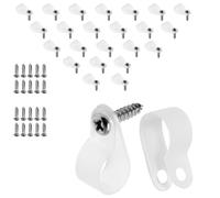 Suiwotin 120pcs 1/2 Inch R-Type Cable Clamps, Nylon Wire Cable Clips with M4 Screws, Screw Mounting Cord Fastener Clips, Wire Conduit Clamp for Wire Organizer (White)