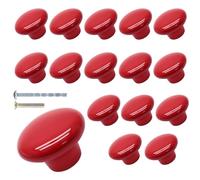 suiwotin 16pcs Red Ceramic Knobs, Round Ceramic Cabinet Knobs, Pantry Cabinet Knobs Pulls, Decorative Ceramic Drawer Knobs Pull Handles for Closet, Cupboard, Furniture Door Knobs （Large）