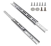 Suiwotin 17 Inch Drawer Slides, Metal Drawer Slide, Small Drawer Rails, Ball Bearing Dual Direction Slide Track Rail, Pack of 2 (0.7 inch Wide)