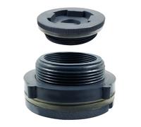Suiwotin 1pc NPT2 PVC Bulkhead Fitting with Plug, 2 Inch Plastic Water Tank Connector Threaded Thru-Bulk Pipe Fittings for Rain Barrels, Aquariums, Bucket Hose Adapter, Ponds, Pools