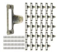 suiwotin 30pcs Card Catalog Drawer Pulls, Antique Bronze File Label Card Holder Pull Handle, Apothecary Drawer Pulls for Library, Office, Bookselves, Cupboard, Cabinet (Small,Finger-Pull)