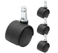 suiwotin 4pcs 1 Inch Swivel Caster Wheels, M8 Circlip Stem Caster Wheels, Heavy Duty Casters, Black Nylon Wheels Replacement for Furniture, Table, Cabinet, Shelf