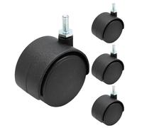 suiwotin 4pcs 2 Inch Swivel Caster Wheels, M6 Threaded Stem Caster Wheels, Heavy Duty Casters, Black Nylon Wheels Replacement for Furniture, Table, Cabinet, Shelf