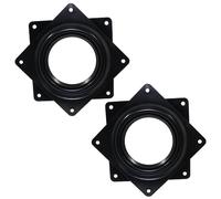 Suiwotin 4pcs 4" Square Lazy Susan Turntable Heavy Duty Lazy Susan Hardware, Steel Ball Bearing Rotating Tray Swivel Plate for Dining Table, Stool Chair, Pantry, Organizer (Black)