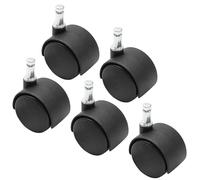 suiwotin 5pcs 1.5 Inch Swivel Caster Wheels, M8 Circlip Stem Caster Wheels, Heavy Duty Casters, Black Nylon Wheels Replacement for Furniture, Table, Cabinet, Shelf