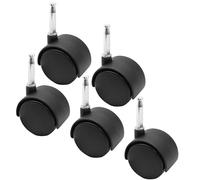 suiwotin 5pcs 2 Inch Swivel Caster Wheels, M8 Grip Neck Stem Caster Wheels, Heavy Duty Casters, Black Nylon Wheels Replacement for Furniture, Table, Cabinet, Shelf
