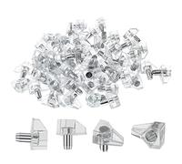 Suiwotin 60pcs 5mm Clear Shelf Support Peg, 3/16 Inch Plastic Cabinet Shelf Pins, Cupboard Shelf Supports Pins for Closet, Kitchen, Bookcase Shelves Holder Pegs