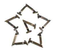 Suiwotin 6pcs Lid Support Folding Hinges, Antique Brass Jewelry Box Lid Stay Hinge, Iron Rotatable Furniture Lid Hinge for Cabinet Chest Cupboard (Folded Length: 3-1/4”, 83mm, Width: 3/8”, 10mm)