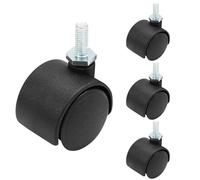suiwotin Casters - 4pcs 1 Inch Swivel Caster Wheels, Heavy Duty Nylon, M6 Threaded Stem, for Furniture, Table, Cabinet, Shelf