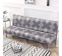 Suixtil Armless Sofa Cover Waterproof Elastic Bed Throw Foldable Without Armrests for Home Hotel(Color 1,S 160-190cm)