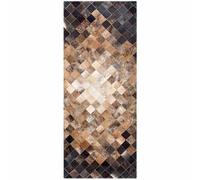 Suixtil Patchwork Cowhide Rug Rectangular, Soft, Brown, Sound Absorbing Authentic Living Room Brazilian Ethically Sourced(800MMx1800MM)
