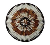 Suixtil Rug Cowhide Carpet Soft Cowhide Round Thick And Durable Anti-stress Office Design Carpet Eco-friendly Leather Rug Large Handmade Cowhide Rug For Living Room(Diameter150cm)