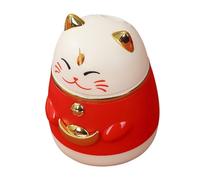 Suixtil Toothpick holder made of PP - Maneki lucky cat figure with carrying bag Cute table decoration as a gift or for home, office & party(Golden)