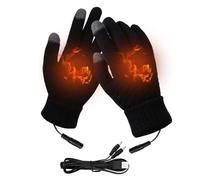 SUJAHHUJIQ USB Heated Gloves for Men and Women, Screen Touch Electric Heated Gloves Removable & Washable Full Knitted Heated Hand Gloves for Winter Gift