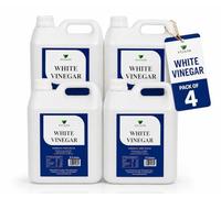 SUJASH Distilled White Vinegar 5L x4 Pack | 5% Acidity Cleaning Vinegar | Food Grade White Vinegar for Cooking, Pickling & Cleaning | Strong White Vinegar 5L Bulk Pack for Home & Kitchen Use