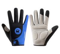 SUJAYU Full Finger Cycling Gloves for Women Men, Full Finger Cycling Gloves Touch Screen Padded Cycling Gloves for Men Women Cycling Accessories (Blue, M
