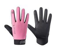 SUJAYU Full Finger Cycling Gloves Mountain Bike Racing Gloves with Touchscreen Technology Perfect for Men Women Workout (Pink, Medium)
