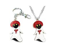 SUJEBRAN 2 Pack Kingdoms Hearts Sora Cosplay Necklace Keychain Kingdoms Hearts Key Chain Accessories Jewellery (Silver-1)