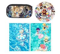 SUJEBRAN 3 Cookies Run Kingdoms Pencil Case Book Stickers, Game Cookies Run Kingdoms Pen Pouch Art Book 50-Decals Merch, Full Color Stationery Set (Multicolor02)