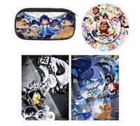 SUJEBRAN 3 Cookies Run Kingdoms Pencil Case Book Stickers, Game Cookies Run Kingdoms Pen Pouch Art Book 50-Decals Merch, Full Color Stationery Set (Multicolor01)