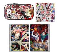 SUJEBRAN 3 Dan Da Dang Pencil Case Book Stickers, Anime Dandadang Pen Pouch Art Book 50-Decals Merch, Full Color Stationery Set (Multicolor04)