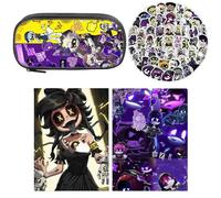 SUJEBRAN 3 Murders UziDrone Pencil Case Book Stickers, Cartoon Murders Murders UziDrone Pen Pouch Art Book 100-Decals Merch, Full Color Stationery Set (Multicolor05)