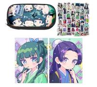 SUJEBRAN 3 The Apothecary Diary Pencil Case Book Stickers, Anime Pen Pouch Art Book 60-Decals Merch, Full Color Stationery Set (Multicolor03)