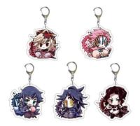 SUJEBRAN 5 Pack Ghost Slayers Keychain Anime Figures Douma Collection Ghost Slayers Acrylic Keyring Bag Charms
