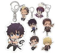 SUJEBRAN 7 Set BluedExorcist Key Chain BluedExorcist Cute Figures Collection BluedExorcist Acrylic Keyring Key Charms