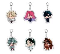 SUJEBRAN Alien Stages Key Chain 6 Pack Alien Stages Cute Figures Collection Alien Stages Acrylic Key Ring Set for Fans Fashion Bag Charms