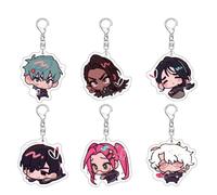 SUJEBRAN Alien Stages Key Chain Alien Stages Cute Figures Collection Alien Stages Acrylic Key Ring Fashion Bag Charms 6 Set