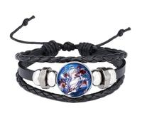 SUJEBRAN Alien Stages Leather Bracelet Multilayer Woven Vintage Bangle Alien Stages Adjustable Length Woven Leather Bracelet Jewellery (04)