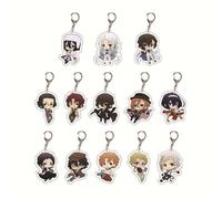 SUJEBRAN Bungo Stray Dog Keychain Bungo Dazai Chuya 13 Figure Accessories Prop, Anime Manga Key Bag Pendant Acrylic Keyring