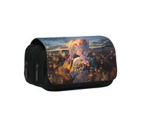 SUJEBRAN Frieren Anime Pencil Case Frieren Figure Pen Pouch Double Layered Flip Pen Case Unisex (Multicolor05)