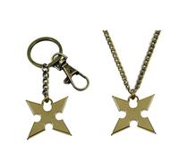 SUJEBRAN Kingdoms Hearts Sora Cosplay Necklace Keychain 2 Pack Kingdoms Hearts Key Chain Accessories Jewellery (Gold-1)