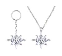 SUJEBRAN Kingdoms Hearts Sora Cosplay Necklace Keychain 2 Pack Kingdoms Hearts Key Chain Accessories Jewellery (Silver-2)