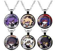 SUJEBRAN Murders UziDrone Necklace Cyn Uzi N V J Figure Cosplay Costume Accessories Murders UziDoorman Pendant Jewellery Set of 6