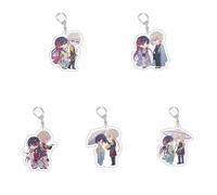 SUJEBRAN My Happy Marriage Keychain Happy Marriage Miyo Saimori Kiyoka Kudou Figure Cos Accessories Prop, 5 set Anime Figure Bag Pendant Acrylic Keyring