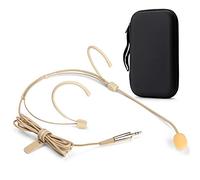 Sujeetec Headset Microphone - Discreet Double Ear Hook Headworn Mic fits for PC Voice Amplifier Wireless Body Pack Transmitter for Lectures, Live Performance, Theater, Podcasts - 3.5mm TRS Plug
