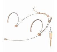 Sujeetec Headset Microphone Discreet Headworn Ear Hook Earset Over The Ear Mic for Sennheiser Wireless Transmitter, Ideal for Lectures, Live Performance, Theater, Podcasts - Beige