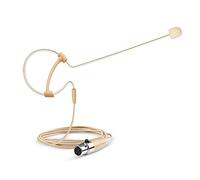 Sujeetec Headset Microphone Headworn Single Earset Over Ear Hanging Condenser Mic Compatible with AKG Wireless System Bodypack Transmitter, Ideal for Singing, Churches, Stage Performance - Beige