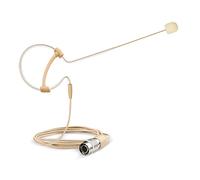 Sujeetec Headset Microphone Headworn Single Earset Over Ear Hanging Condenser Mic for Audio-Technica Wireless System Bodypack Transmitter, Ideal for Singing, Churches, Stage Performance- Beige