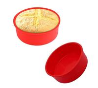 SUJIBHI 2 Pcs Silicone Cake Tins Round Non-Stick Bakin Moulds Nonstick Silicone Baking Trays for Muffins Puddings Bread Dishwasher & Freezer Safe (6 Inch)