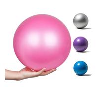 SUJIBHI 25cm Soft Pilates Ball 9 Inch Exercise Mini Barre Ball Gym Small Anti Burst Inflatable Straw for Yoga,Pilates,Core Training,Physical Therapy and Balance (Pink)