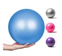 SUJIBHI 25cm Soft Pilates Ball 9 Inch Exercise Mini Barre Ball Gym Small Anti Burst Inflatable Straw for Yoga,Pilates,Core Training,Physical Therapy and Balance (Blue)