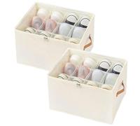SUJIBHI Shoe Organiser Shoe Storage Organiser Box with Zipable Clear Cover Shoe Box Storage for Closet Foldable Shoe Container for Boots Heels Sneakers (2 Pcs)