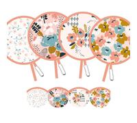 SUJJY 4 Pcs 4 Pink Floral Painting Folding Hand Fans, Compact Purse Fans for Women, Stowable Handheld Fan for Concert, Travel, Indoor & Outdoor Activities （Sakura pink）