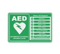 SUJN ART Aed Defibrillator & Basic Life Support Sign Outdoor Metal Sign - 12x16 Inches Metal Signs For Business, Workplace, Office, Home, Delivery Signs, Road Signs, Garden Signs