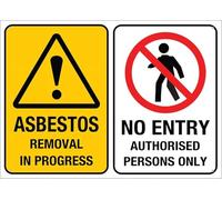 SUJN ART Asbestos Removal Sign For House 12" X 8" Yard Sign, Premium Aluminum, Sun-Proof, Rust-Free